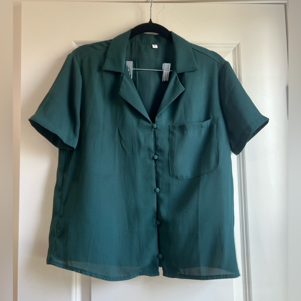 Dark Green Button-Up Shirt